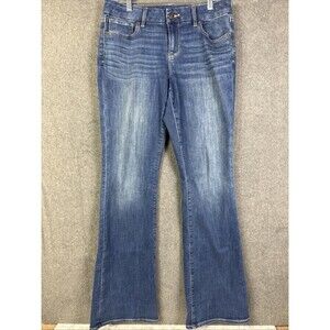 American Eagle Jeans Women 8 R Medium Blue Curvy Kickboot Stretch Denim #8